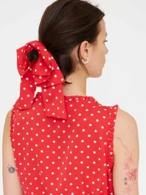 Compania Fantastica Haargummi Schleife mit Polka Dots Rot