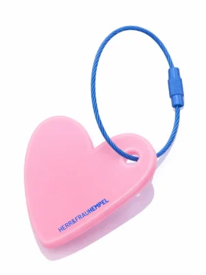HERR&FRAUHEMPEL Schlüsselanhänger Herz rosa blau