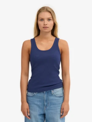 Colourful Standard Organic Rib Tank Top Marine Blue