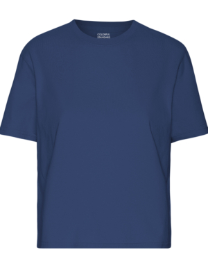 Colourful Standard Organic Boxy Crop Tee Marine Blue
