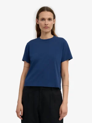 Colourful Standard Organic Boxy Crop Tee Marine Blue