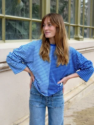 Mindtravele Langarmshirt Mariona Blau Hellblau