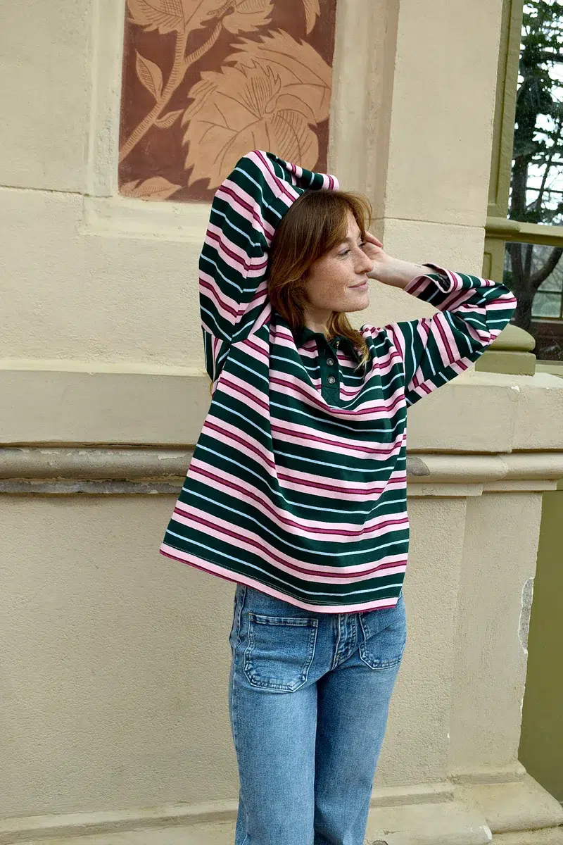 Mindtraveler Polo Langarmshirt Filipa Rosa Grün