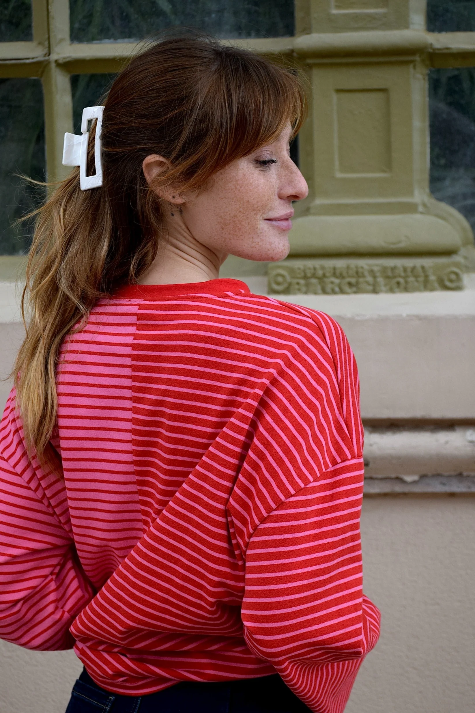 Mindtravele Langarmshirt Mariona Rot Rosa