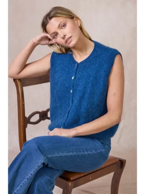 Calie Paris Alpaka-Mischung Weste Dunkelblau