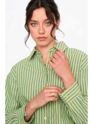 24 Colours Langarmshirt Grün gestreift