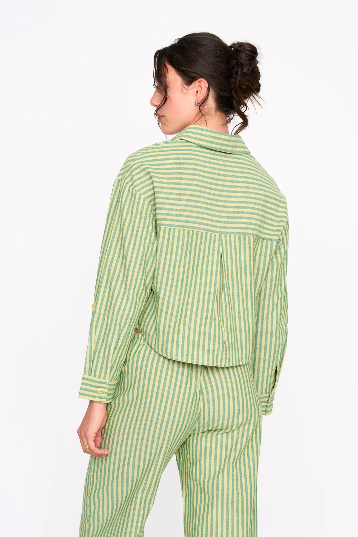 24 Colours Langarmshirt Grün gestreift