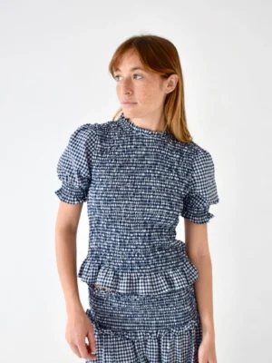 Mindtraveler Top Lea Vichy Marineblau