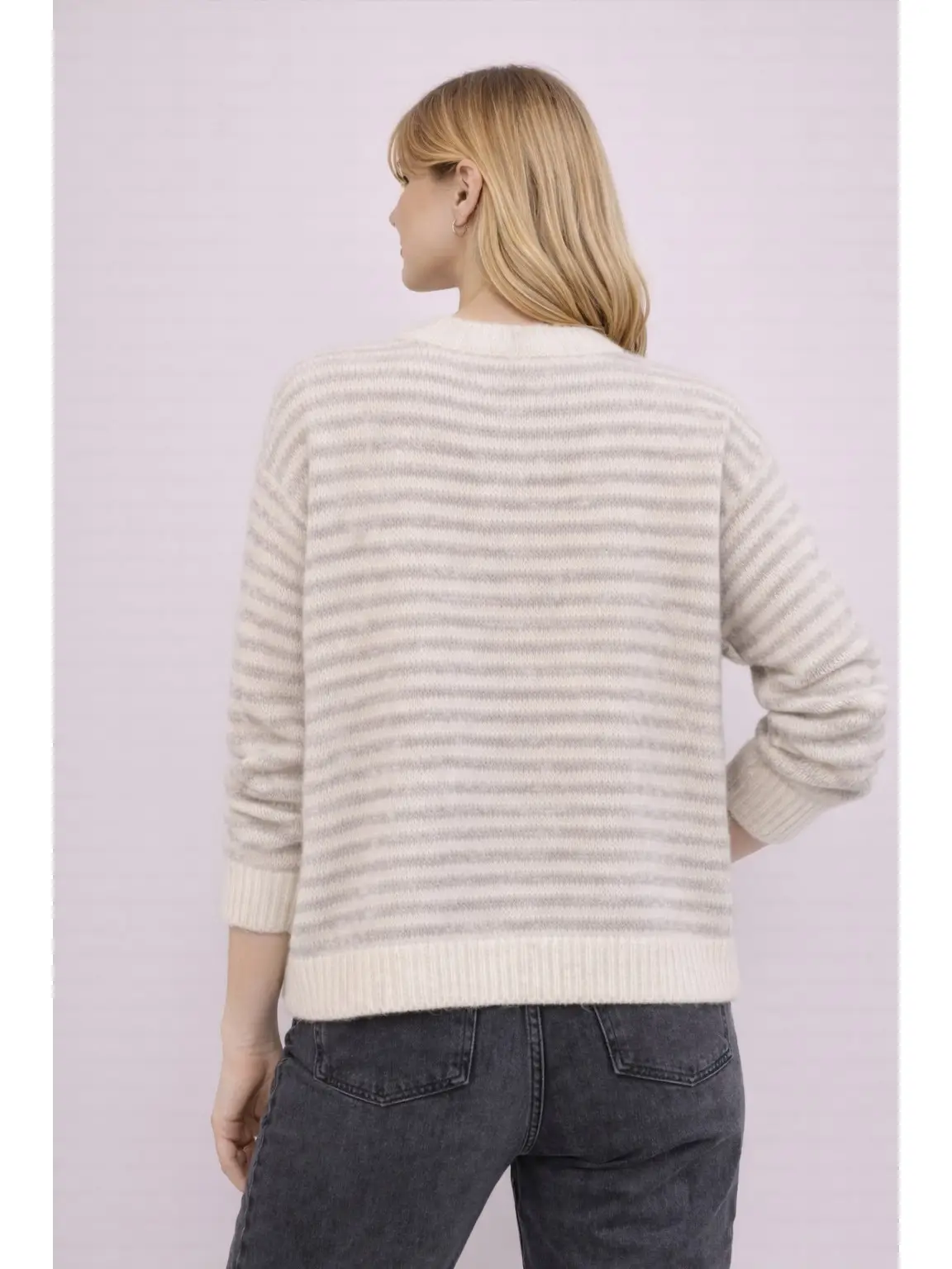 Afinity Strickjacke mit Streifen Beige