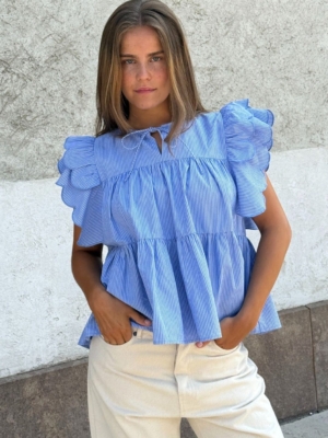 Boii Studios Bluse Adauge Baby Stripe Hellblau