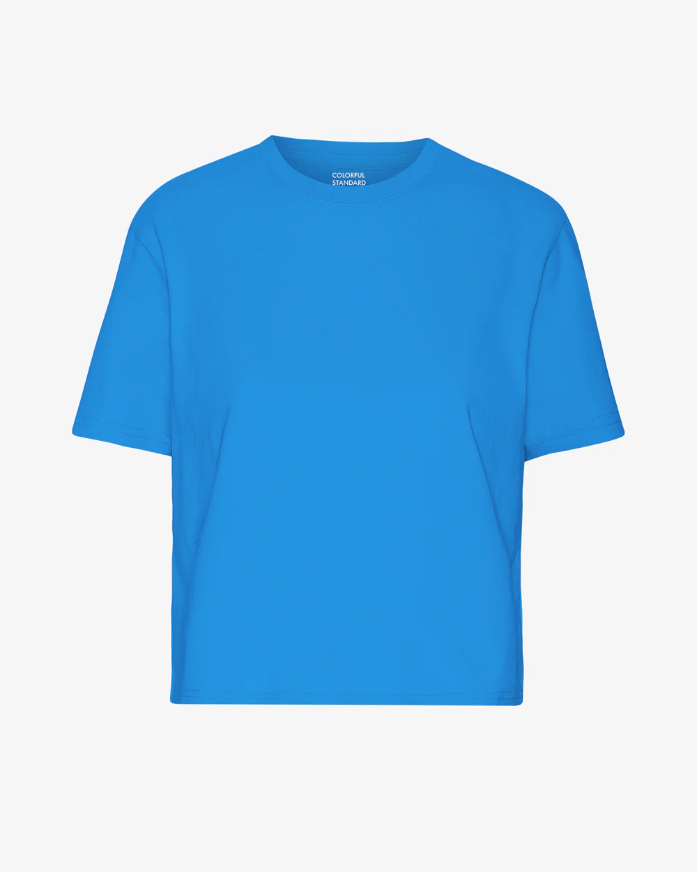 Colourful Standard Organic Boxy Crop Tee Pacific Blue Colourful Standard Organic Boxy Crop Tee Pacific Blue