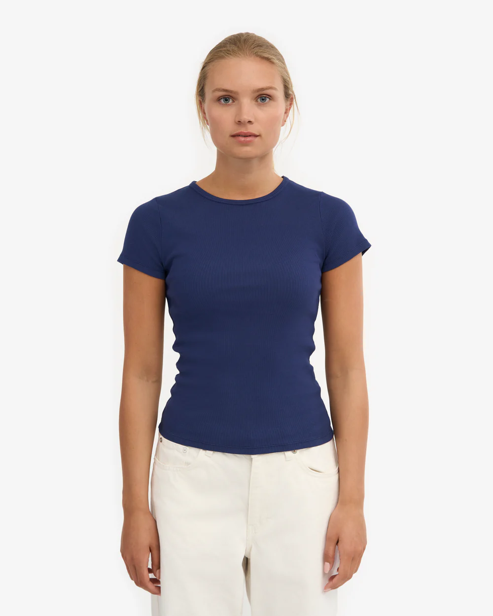 Colourful Standard Organic Rib T-Shirt Marine Blue