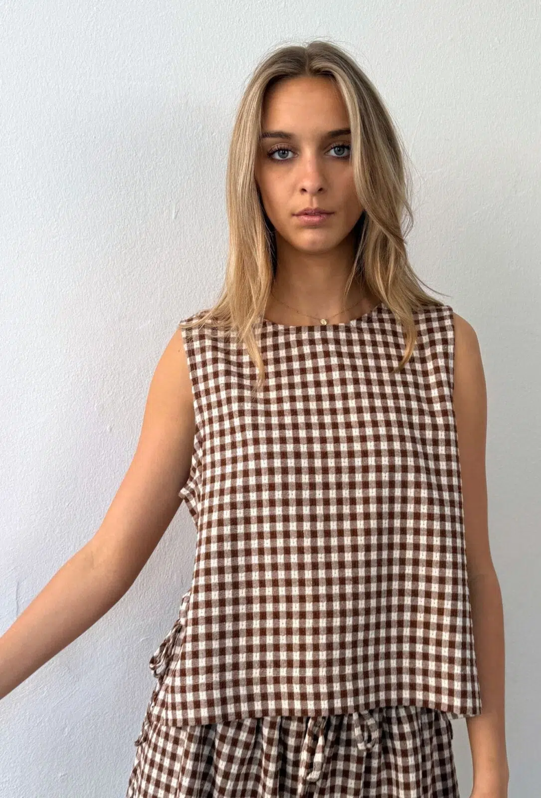Boii Studios Top Leonie Check Brown