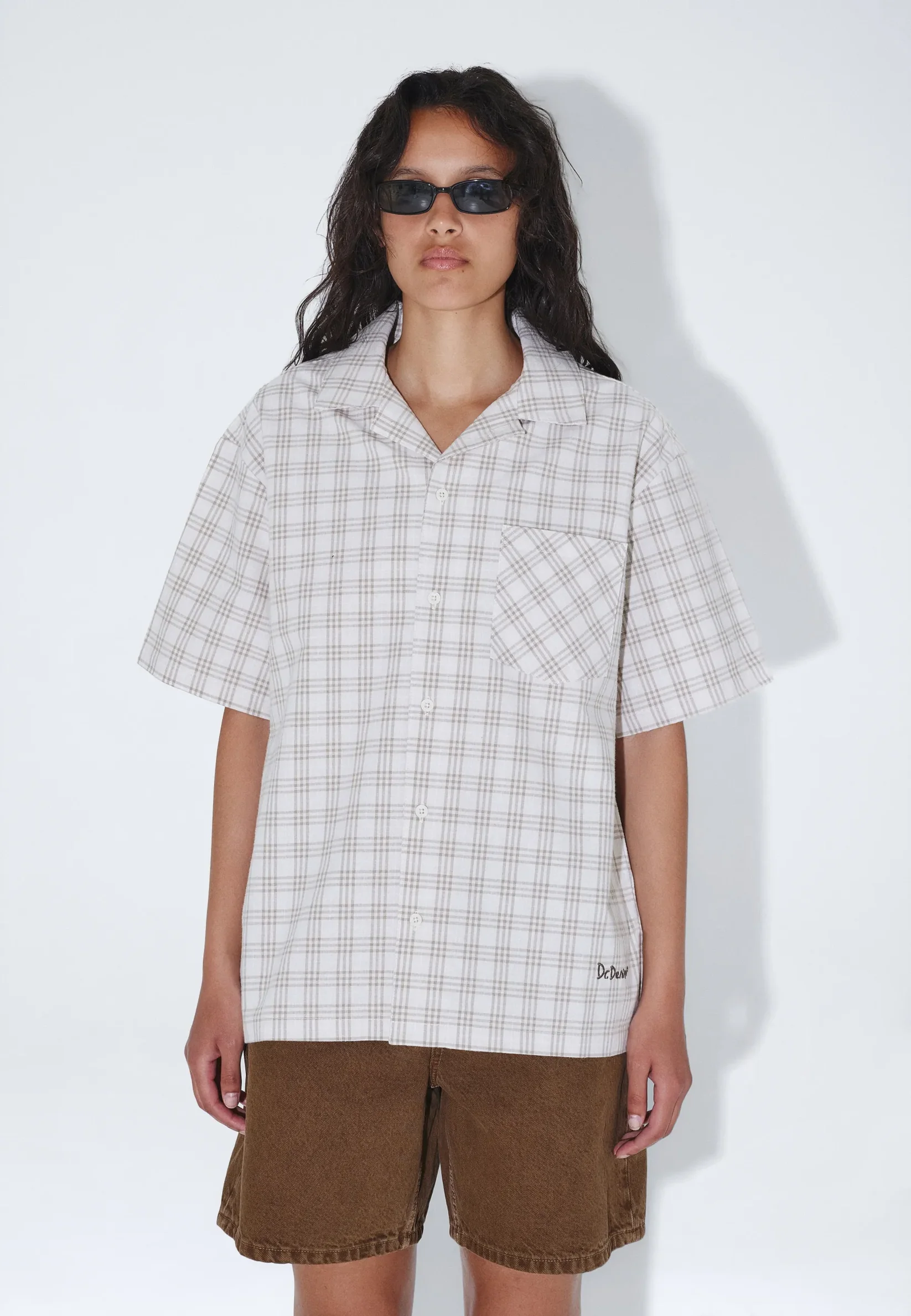 Dr.Denim Shirt Mile Ecru Summer Check