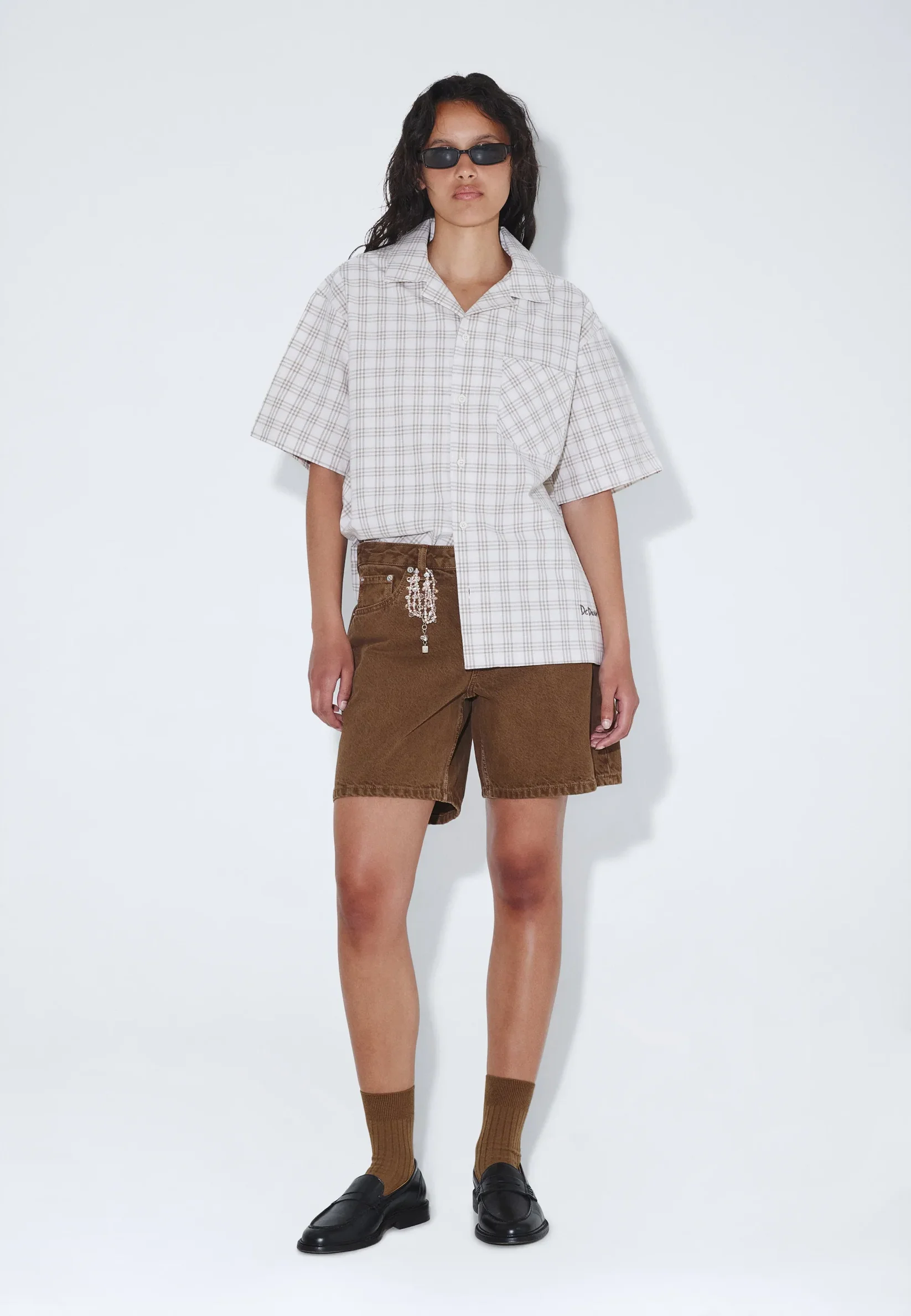 Dr.Denim Shirt Mile Ecru Summer Check