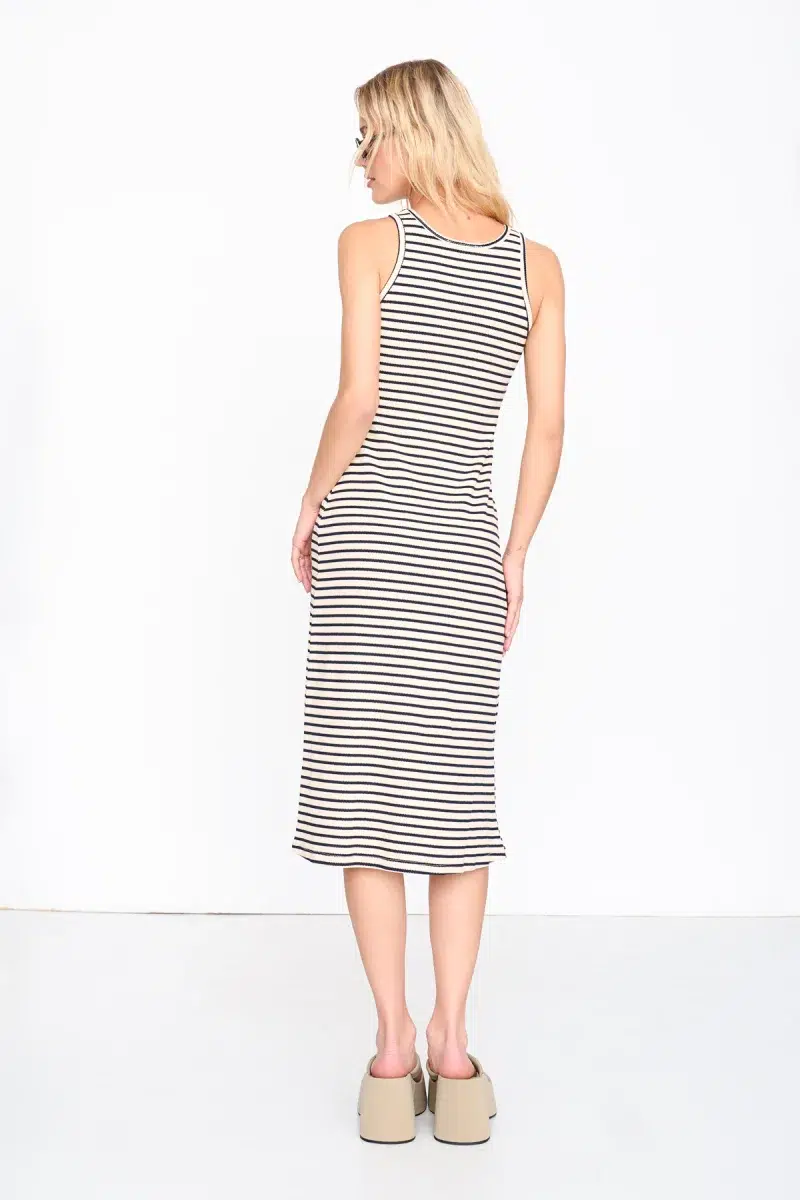 24 Colours Kleid gestreift schwarz 24 Colours Kleid gestreift schwarz
