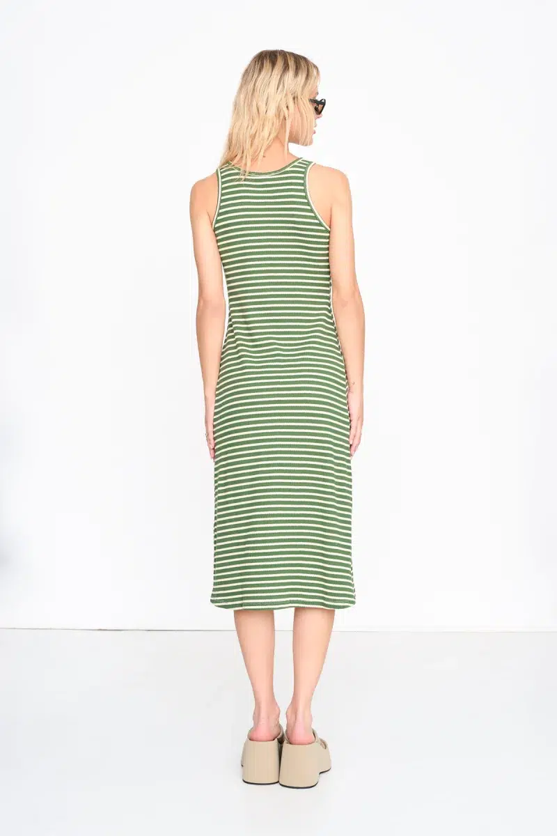 24 Colours Kleid gestreift Grün