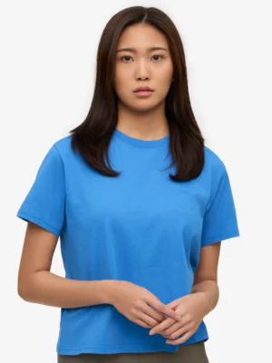 Colourful Standard Organic Boxy Crop Tee Pacific Blue