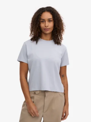 Colourful Standard Organic Boxy Crop Tee Polar Blue