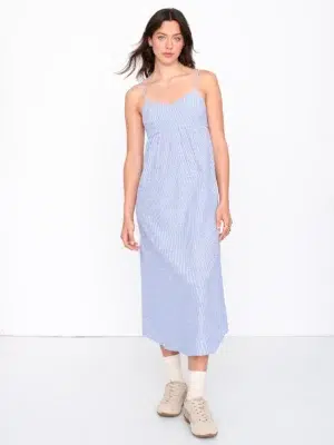 24 Colours Kleid gestreift blau
