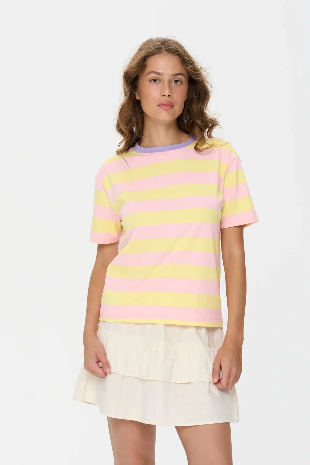 24 Colours T-Shirt gestreift gelb
