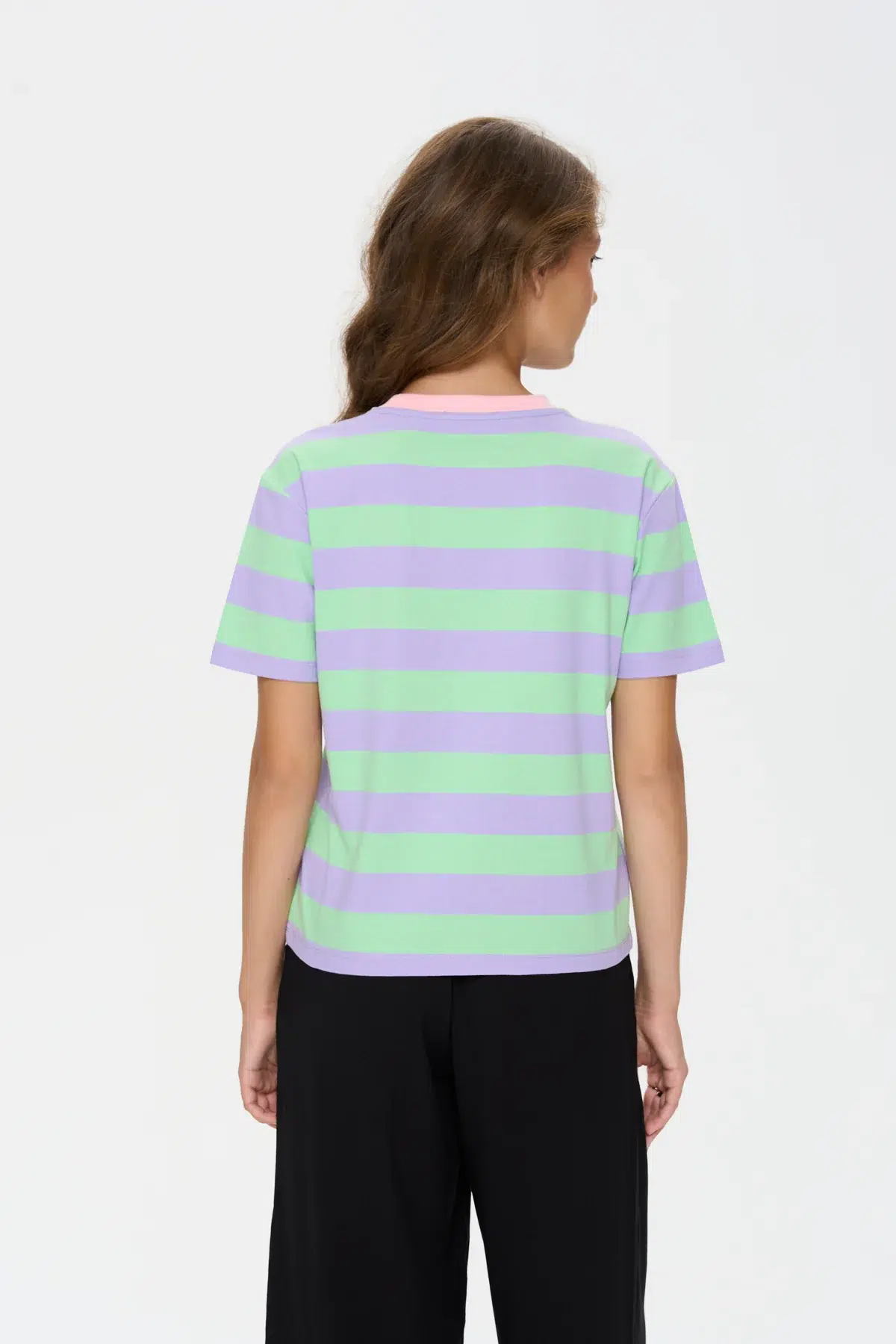 24 Colours T-Shirt gestreift grün