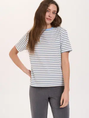 24 Colours T-Shirt gestreift weiß