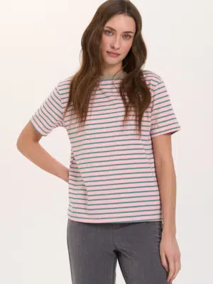 24 Colours T-Shirt gestreift pink grün