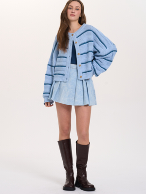 24 Colours Cardigan Streifen hellblau