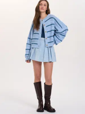 24 Colours Cardigan Streifen hellblau