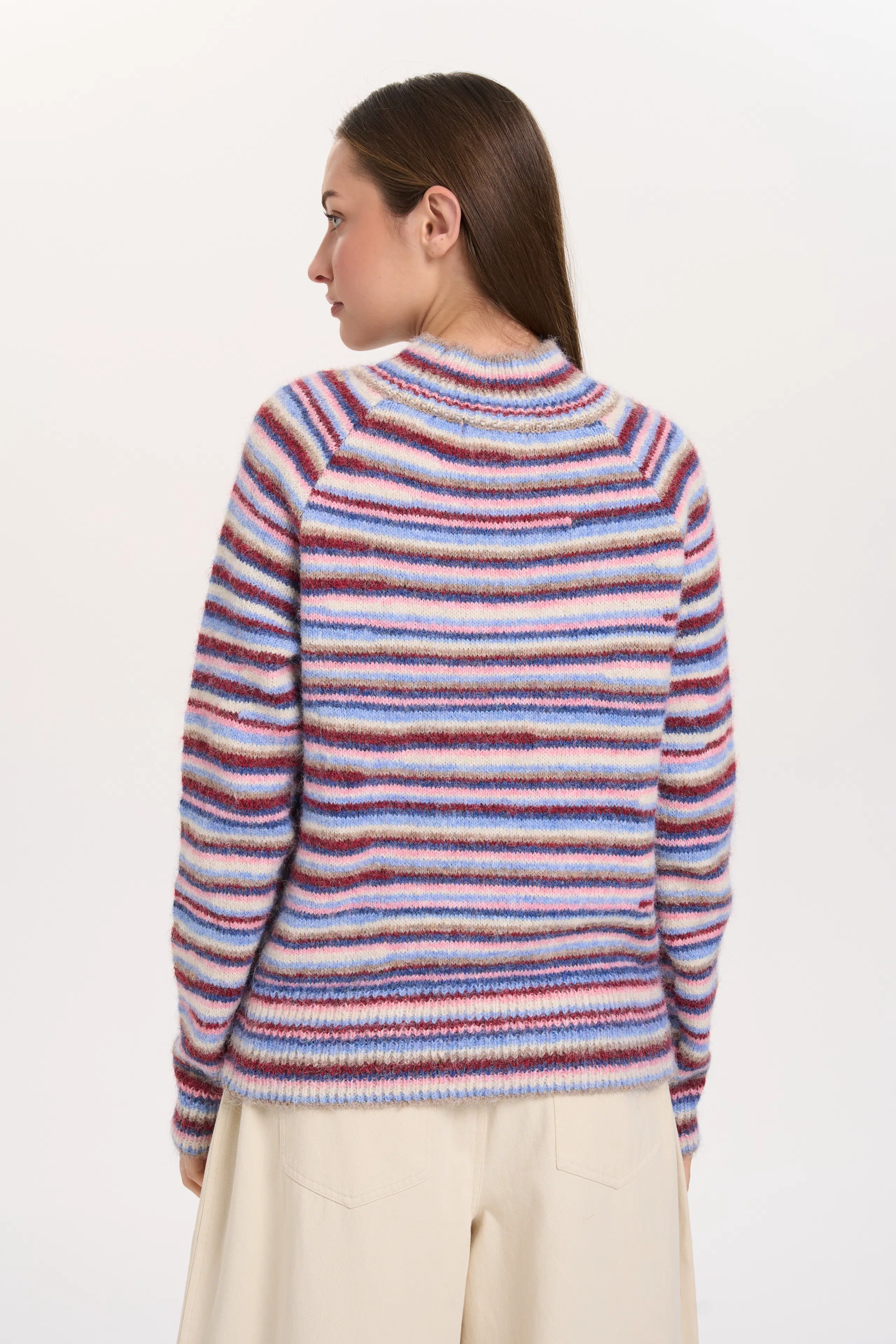 24 Colours Pullover gestreift bordeaux mit Turtleneck 24 Colours Pullover gestreift bordeaux mit Turtleneck