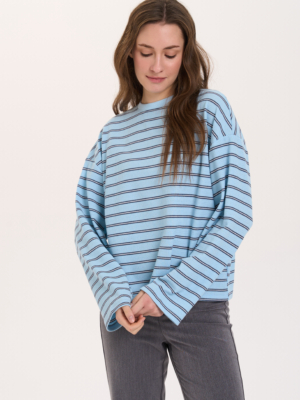 24 Colours Langarmshirt gestreift hellblau