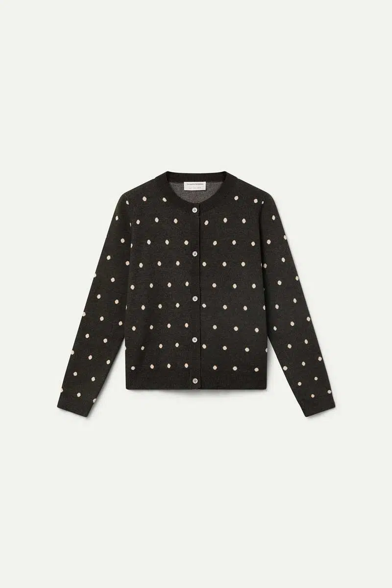 Compania Fantastica Strickjacke Grau Polka Dots