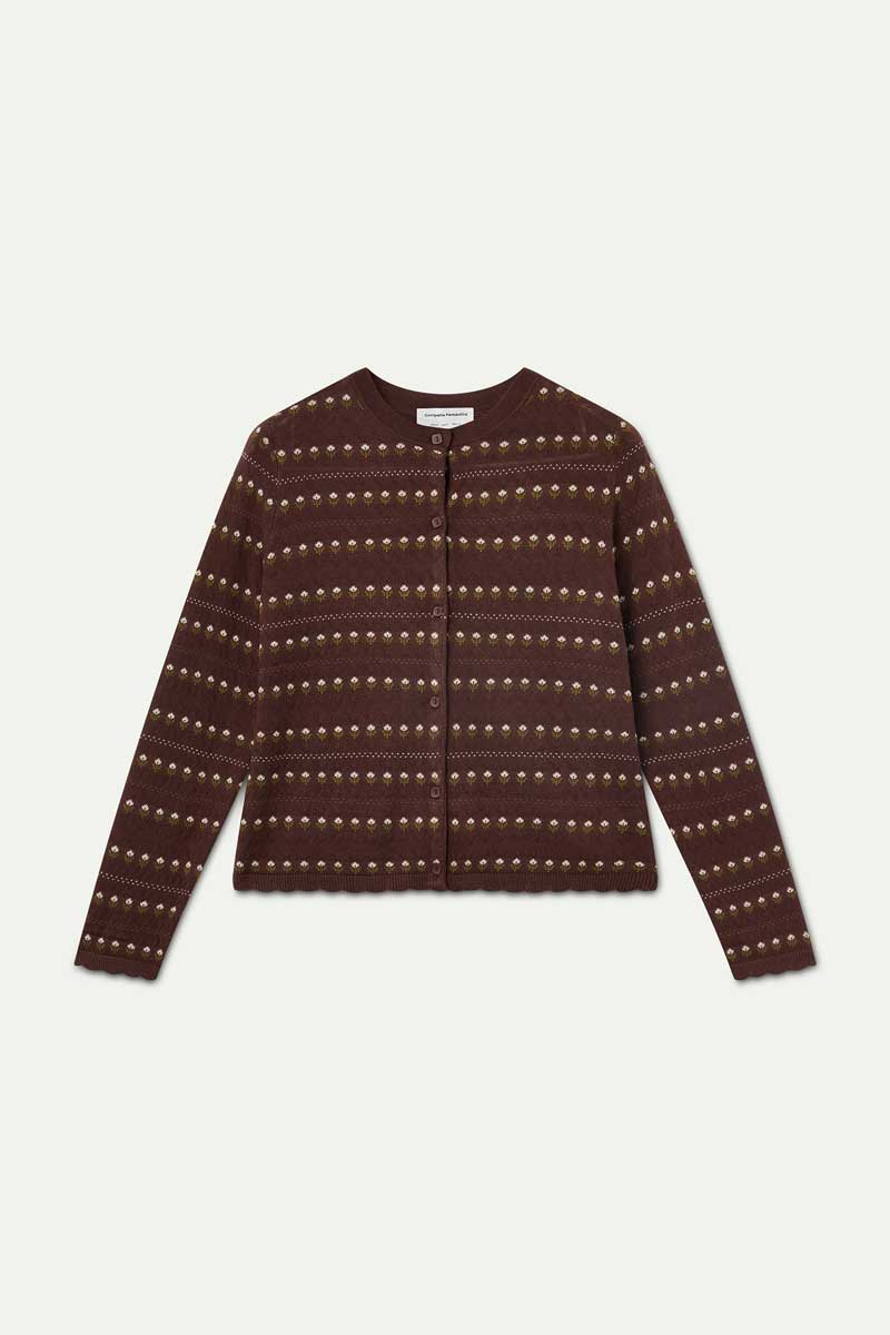 Compania Fantastica Strickjacke Braun gemustert