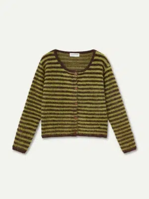 Compania Fantastica Strickjacke Braun Grün gestreift