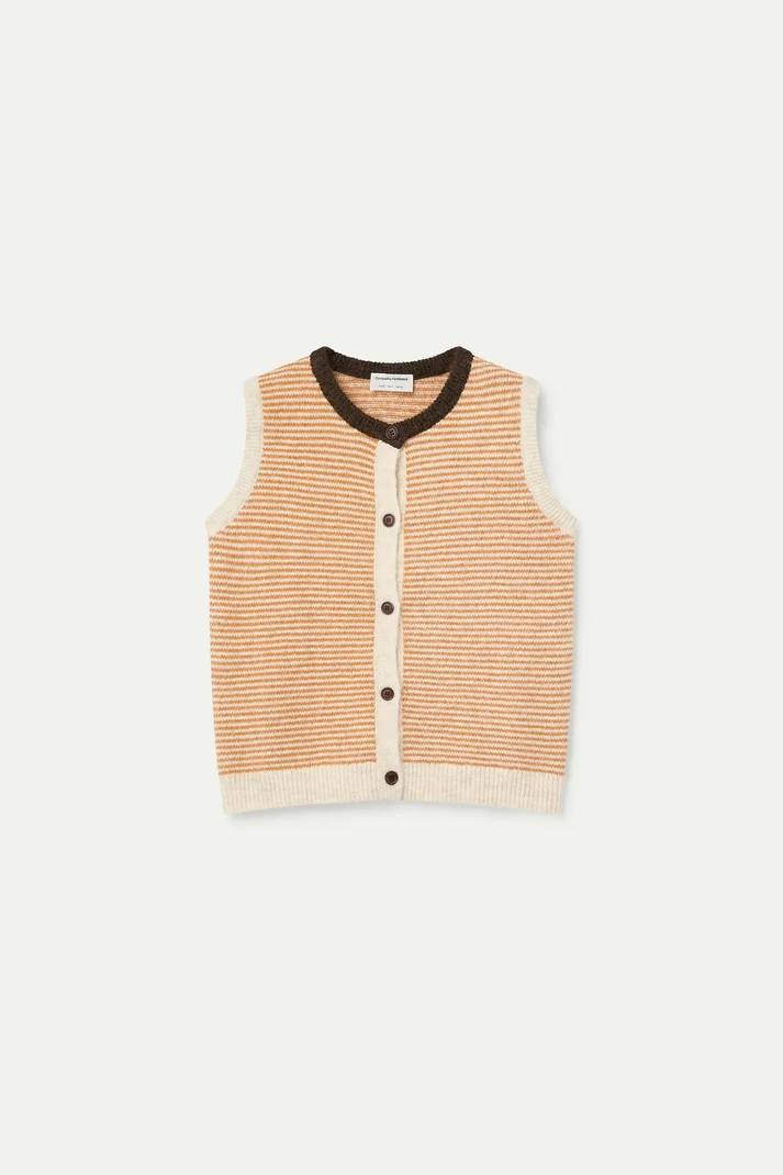 Compania Fantastica Strickweste Weiß mit orangen Streifen Compania Fantastica Strickweste Weiß mit orangen Streifen