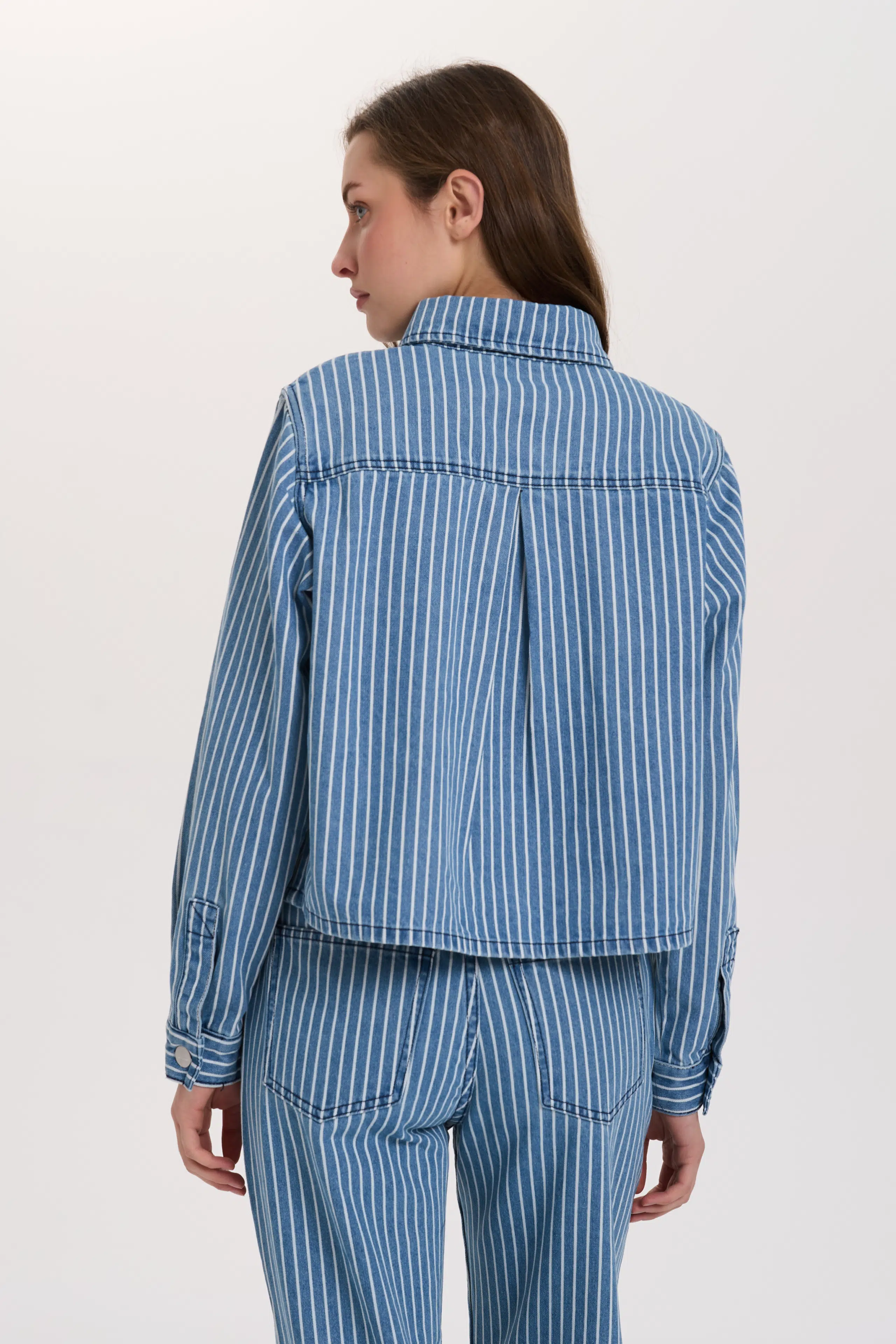 24 Colours Hemdjacke mit Nadelstreifen blau 24 Colours Hemdjacke mit Nadelstreifen blau