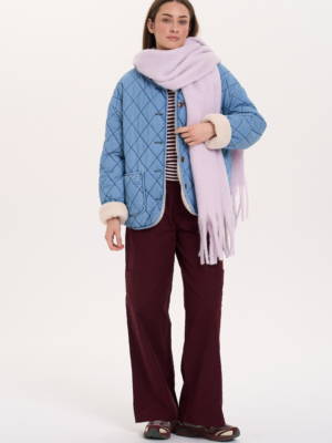 24 Colours Denim Steppjacke mit Teddyfell