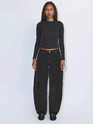 Dr.Denim Nanci Mid Barrel Black Cord