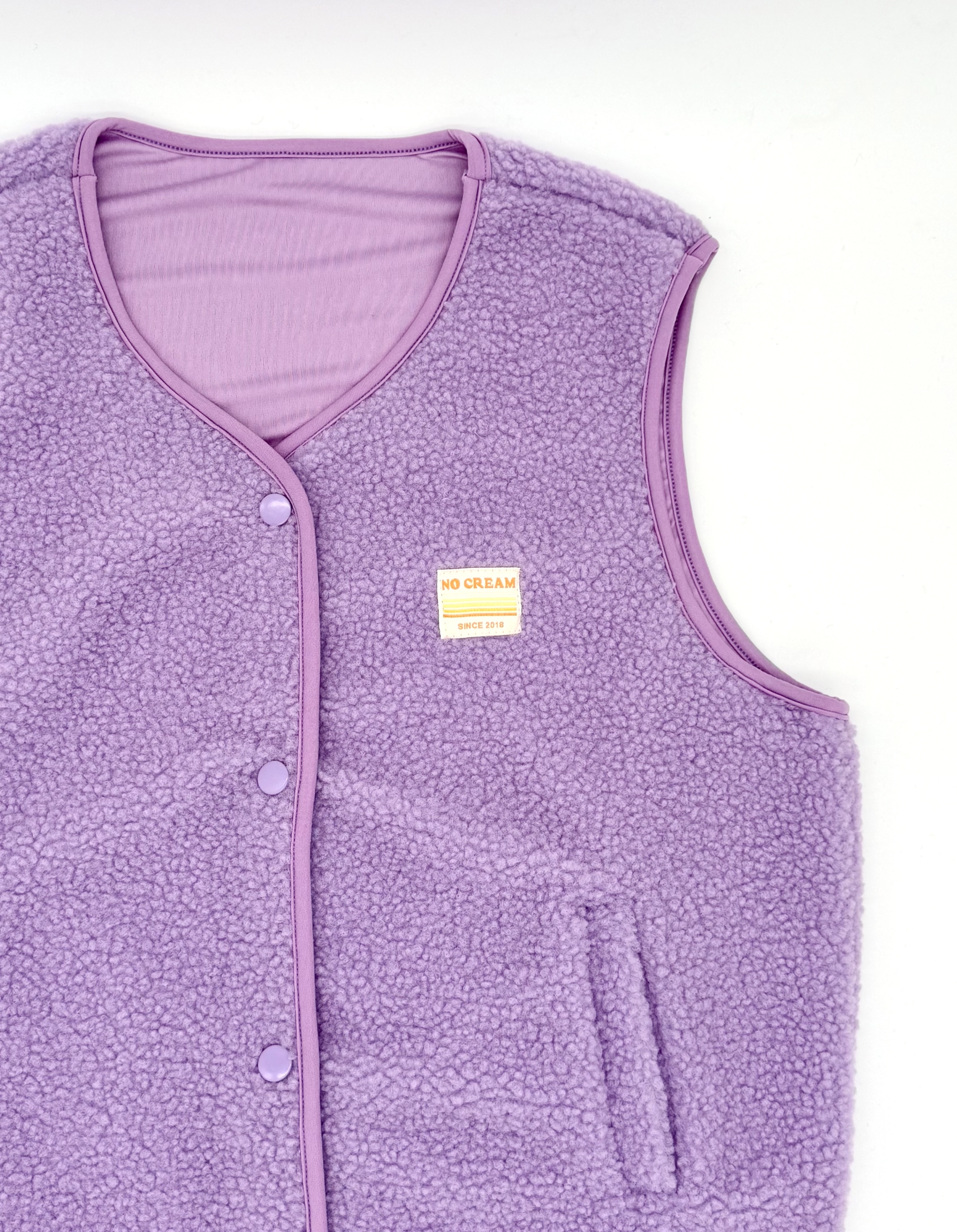No Cream Teddyweste Vintage Lavendel