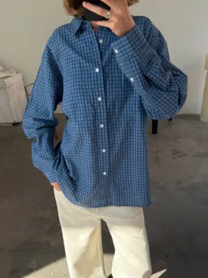 Boii Studios Shirt Vega Blue Navy Check