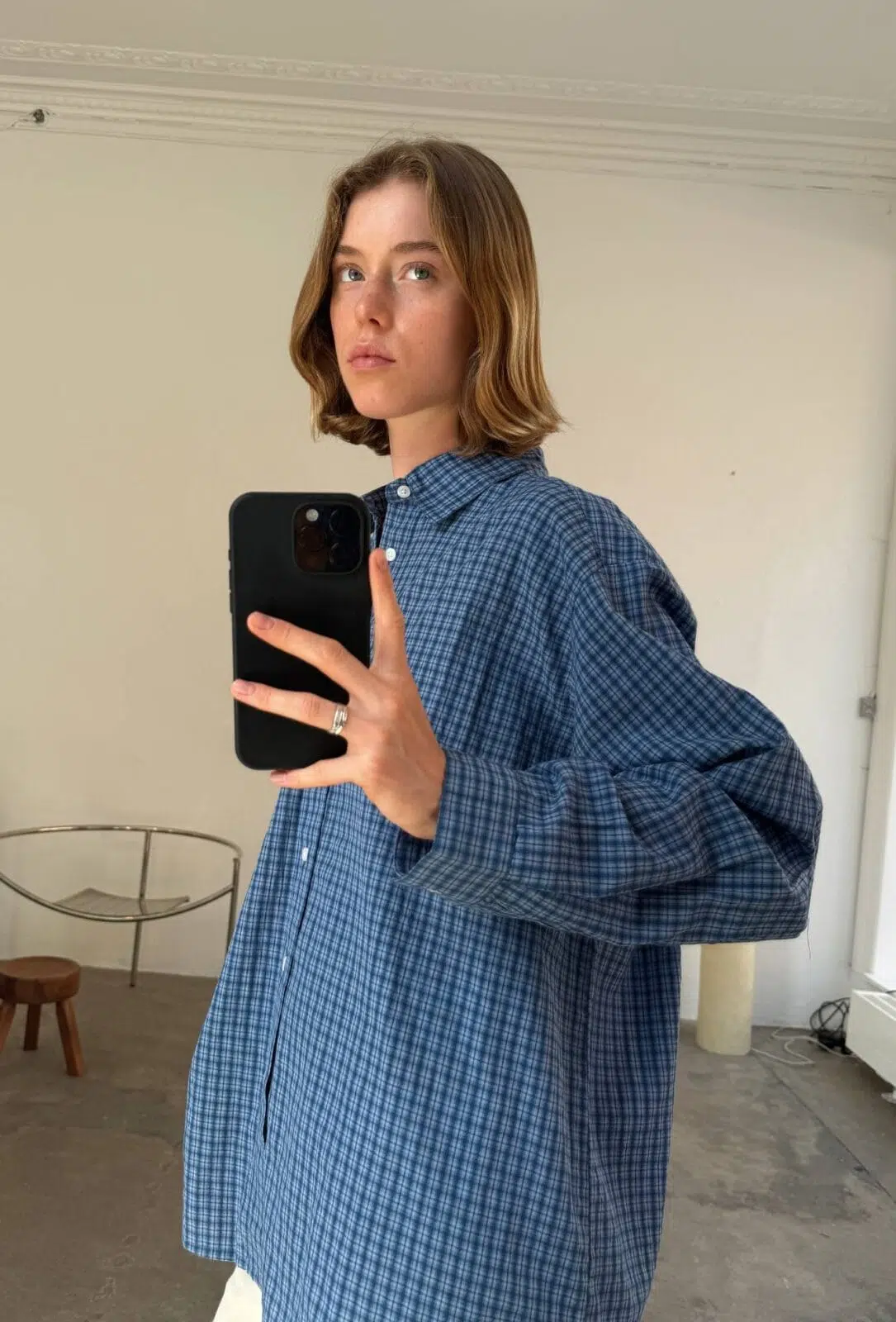 Boii Studios Shirt Vega Blue Navy Check