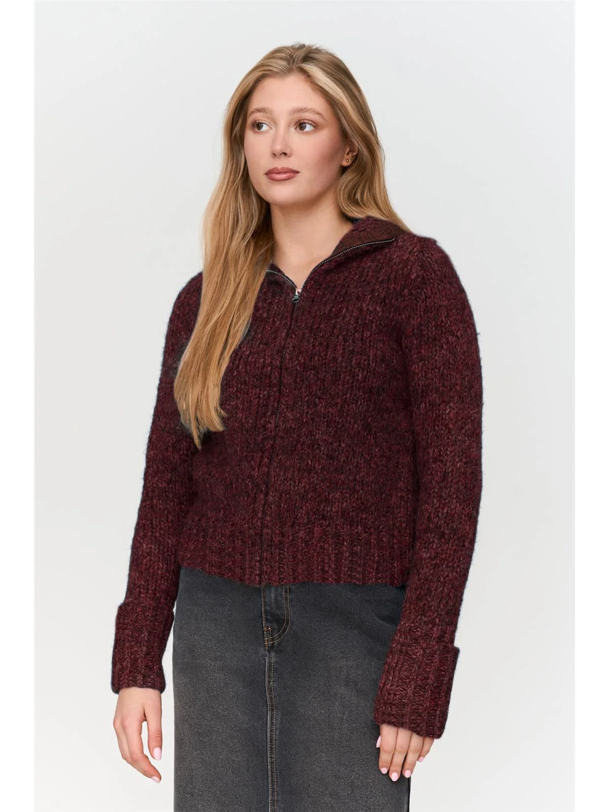 24 Colours Strickjacke bordeaux