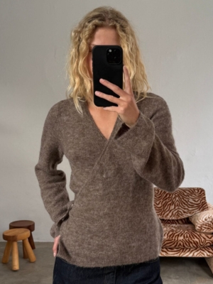 Boii Studios Aura Wrap Knit Truffle Melange