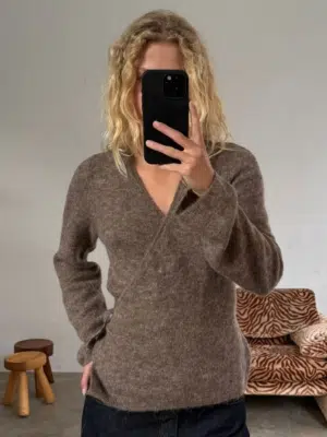 Boii Studios Aura Wrap Knit Truffle Melange
