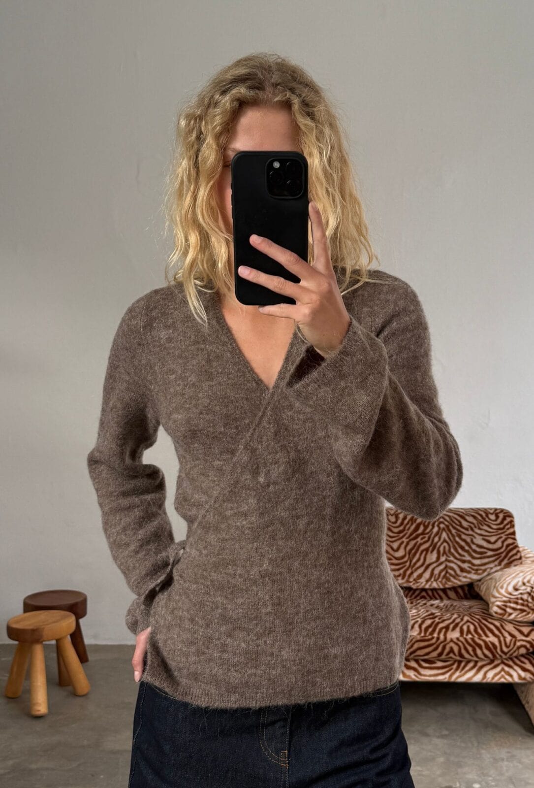 Boii Studios Aura Wrap Knit Truffle Melange