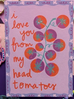 Studio Kumimi Postkarte "Ich liebe dich von Kopf bis Tomaten Postkarte"