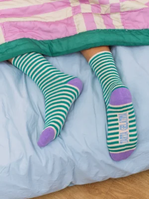Tarta Gelatina Socken Streifen Aubergine Garden