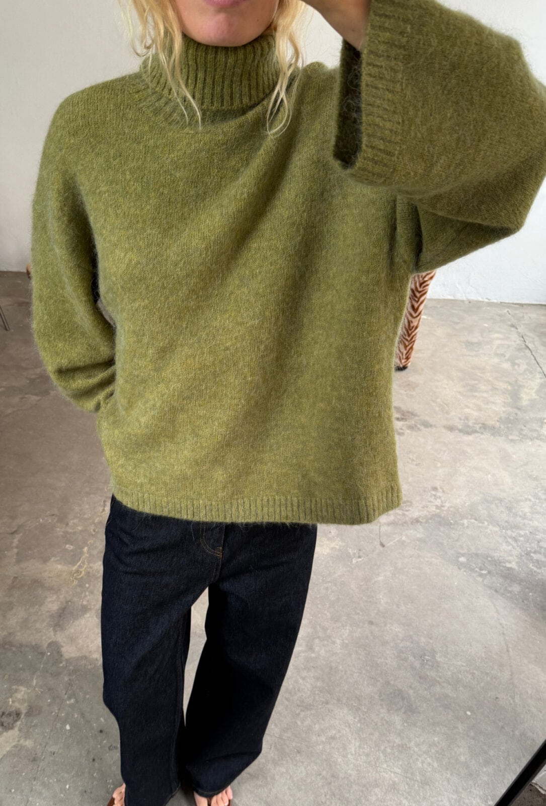 Boii Studios Strickpullover Sidsel gestrickt Pear Melange