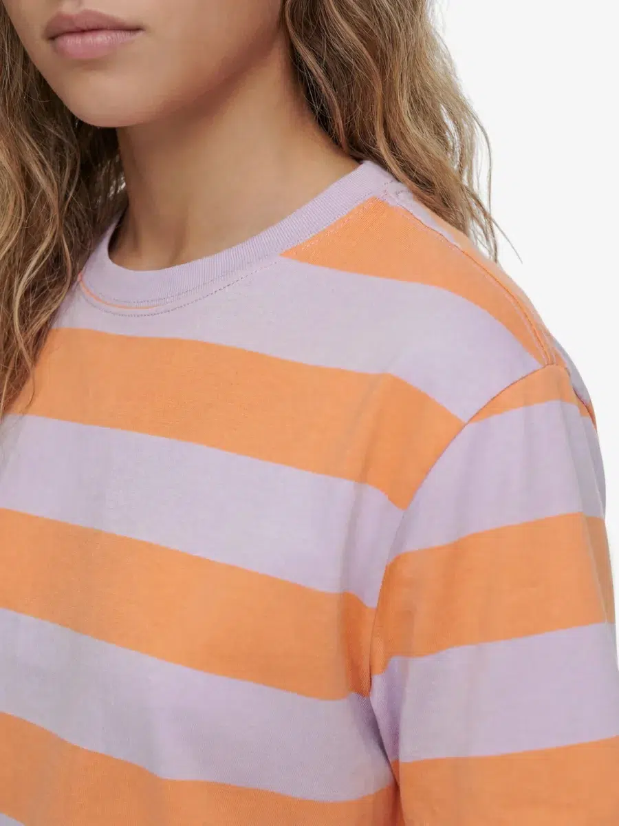 24 Colours T-Shirt gestreift lila orange